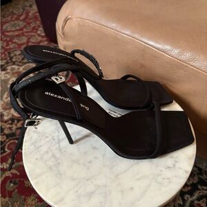 Alexander Wang Julie Crystal Logo Embellished Heels